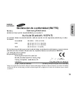 Preview for 22 page of Samsung WEP475 - Bluetooth Headset (Spanish) Manual Del Usuario