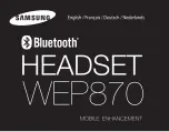 Preview for 2 page of Samsung WEP870 - Bluetooth Headset Manual