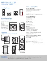 Preview for 2 page of Samsung WF42H5200AF Specifications