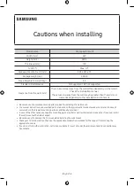 Preview for 4 page of Samsung WMN-M15EB Cautions When Installing