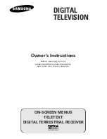 Preview for 1 page of Samsung WS-28A116D Owner'S Instructions Manual