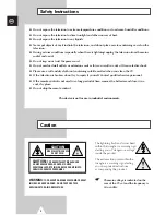 Preview for 2 page of Samsung WS-28A116D Owner'S Instructions Manual