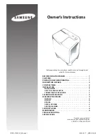 Предварительный просмотр 1 страницы Samsung WT80J7 Owner'S Instructions Manual