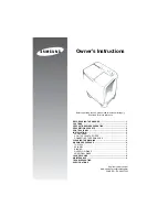 Samsung WT80J8 Owner'S Instructions Manual preview