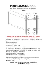 Samuel Heath Powermatic Axis Fitting Instructions Manual preview