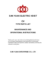 SAN YUAN CV Maintenance And Operational Instructions предпросмотр