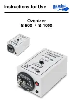 Sander Ozonizer S 500 Instructions For Use Manual предпросмотр