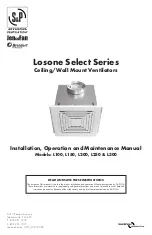 S&P JENcoFAN Losone Select Series Installation, Operation And Maintenance Manual preview