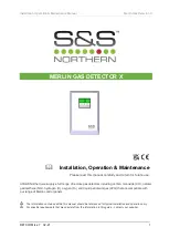 S&S Northern MERLIN CO DETECTOR X Installation Operation & Maintenance preview