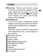 Preview for 3 page of Sangean DT-500W Manual