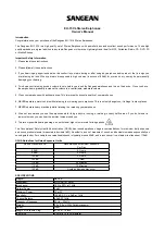 Sangean EU-15 Owner'S Manual preview