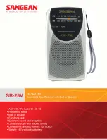 Предварительный просмотр 1 страницы Sangean Sangean SR25V SR25V Brochure