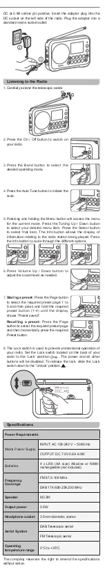 Preview for 3 page of Sangean TRAVELLER 760 DPR-76 Quick Start Manual