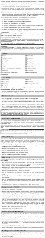 Preview for 4 page of Sangean VOCAL 170 PR-D17 User Manual