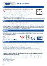 Предварительный просмотр 7 страницы Saniflo MACERATOR PUMP Installation And Care Instructions