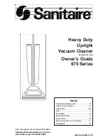 Sanitaire 670 Series Owner'S Manual preview