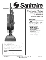 Preview for 1 page of Sanitaire 880 Series Owner'S Manual