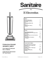 Sanitaire Professional Upright Owner'S Manual preview