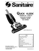 Sanitaire Quick Kleen SC899 Owner'S Manual preview