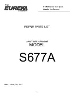 Sanitaire S677A Repair Parts List Manual предпросмотр