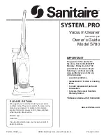 Предварительный просмотр 1 страницы Sanitaire S780 System_Pro Owner'S Manual