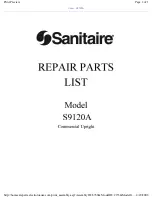 Preview for 1 page of Sanitaire S9120A Repair Parts List Manual