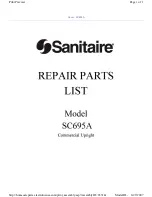 Предварительный просмотр 1 страницы Sanitaire SC695A - Sanitaire by - Commercial Upright Vacuum... Parts List