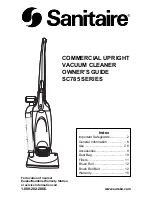 Предварительный просмотр 1 страницы Sanitaire SC785 SERIES Owner'S Manual