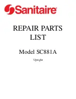 Sanitaire SC881A Repair Parts List Manual preview