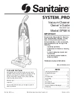 Sanitaire System Pro SP5816 Owner'S Manual preview