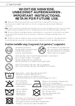 Preview for 2 page of sanowell ComfortTherm L Important Instructions Manual