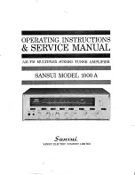 Предварительный просмотр 1 страницы Sansui 1000A Operating Instructions & Service Manual