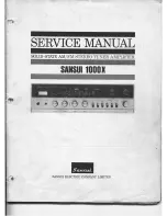 Предварительный просмотр 1 страницы Sansui 1000X Service Manual