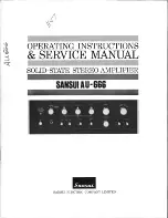 Предварительный просмотр 1 страницы Sansui AU-666 Operating Instructions & Service Manual