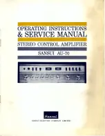 Предварительный просмотр 1 страницы Sansui AU-70 Operating Instructions & Service Manual