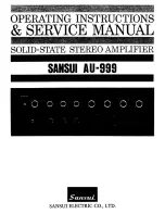 Sansui AU-999 Operating Instructions & Service Manual предпросмотр