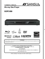 Sansui BDP3959 Owner'S Manual preview