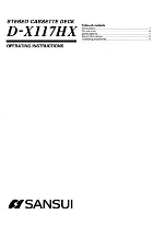 Предварительный просмотр 1 страницы Sansui D-X117HX Operating Instructions Manual