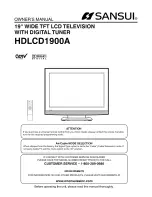 Sansui HDLCD1900A Owner'S Manual preview