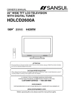 Sansui HDLCD2600A Owner'S Manual preview