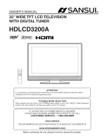 Sansui HDLCD3200A Owner'S Manual preview