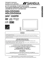 Preview for 1 page of Sansui HDLCDVD265 Owner'S Manual