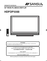 Sansui HDPDP5000 Owner'S Manual preview