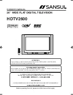 Предварительный просмотр 1 страницы Sansui HDTV2600 Owner'S Manual