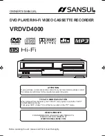 Sansui VRDVD4000 Owner'S Manual preview