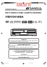 Preview for 1 page of Sansui VRDVD4100BA Owner'S Manual