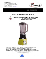 Preview for 1 page of Santos Bar Mixer N33 User And Maintenance Manual