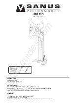 Preview for 1 page of Sanus VisionMount MD115 Manual