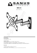 Sanus VisionMount MF215 Manual preview