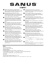 Sanus VisionMount VMPR1 Manual preview